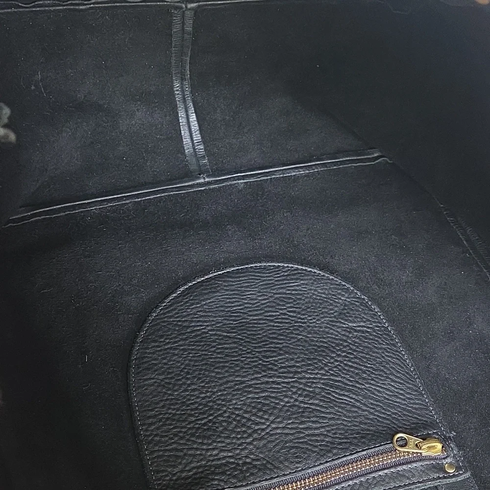 Baggu Oversized Black Leather Tote Bag!